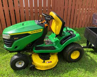John Deere tractor, 100 hours, with trailor