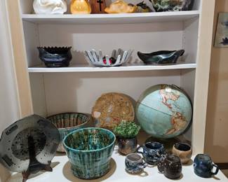 Handmade clay and pottery pieces.