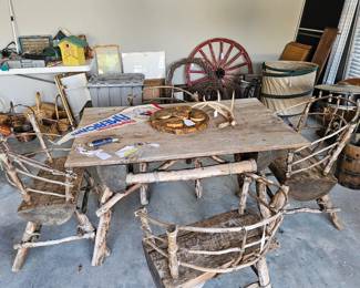 1980s wooden table and chairs.