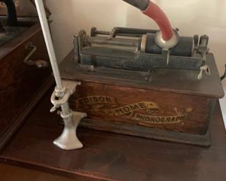 Antique Edison Home Phonograph with Horn