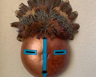 G. Larkum Native American Tribal Gourd Mask