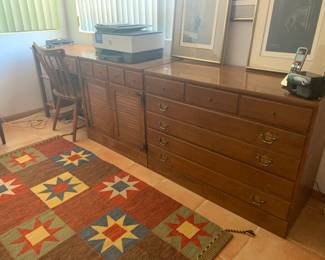 Ethan Allen Early American Desk and Set of Drawers