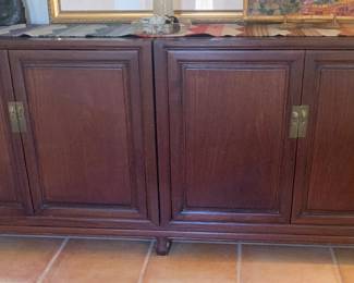 Two Asian Inspired Wooden Cabinets