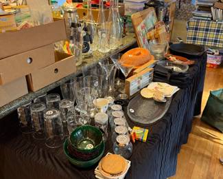 Glassware, barware and kitchen items