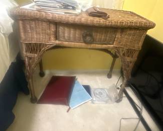 Wicker side table