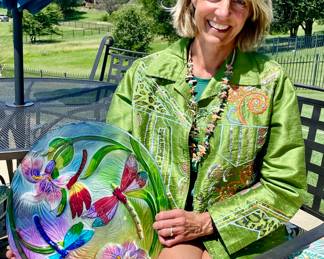 Ann with beautiful Indian animal fetish necklace 
