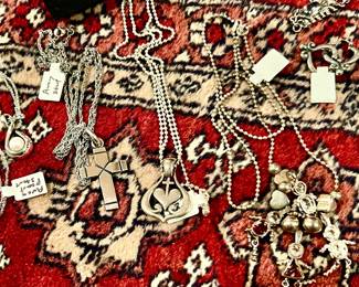 James Avery sterling necklaces and rings.