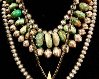 Turquoise, Navajo pearl necklaces, Santo Domingo necklace.
