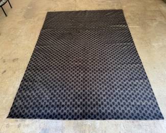 64 BlackWoolRugwTexturedCheckerPattern