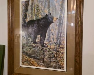Jack Paluh (American, 20th Century). Framed print of a black bear. Signed and numbered 46/150