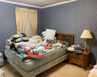 Bed linens. Mostly queen size. 