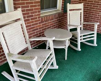 Porch rockers and table. Need a good cleaning!