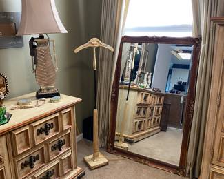 Gorgeous antique mirror would complement most any space. 