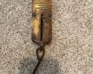 Antique 1892 Chatillon's No 2 New York 50 lb Brass Hanging Balance Scale