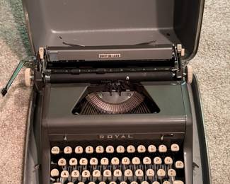 1956 Charcoal Gray Royal Quiet Deluxe Portable Typewriter