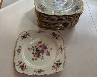 Royal Bayreuth Bavaria Procelian ROB13 Rose Square Luncheon Plates