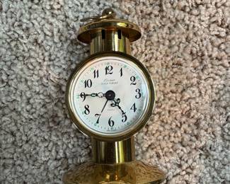 "Rare" Linden Black Forest Brass Lantern Desktop Ship Arlam Clock.
