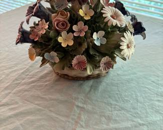 Vintage Capodimonte Porcelain Nuova Flower Basket
