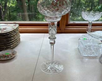 Rogaska Gallia Crystal 13-3/4 Hurricane Candle Holder Lamp