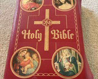 Vintage 1951 - The Holy Bible Red Leather