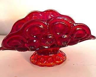 Vintage L. E. Smith Moon and Stars Glass Banana Boat