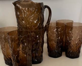 Seneca Driftwood Cocktail Pitcher With 6 Glasses