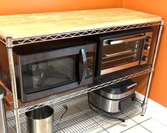 Stainless Steel Shelves with Wood Top