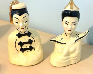 Mid-Century porcelain Asian figurines.