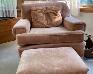 Chair with matching footstool, Mid-Century Modern?
