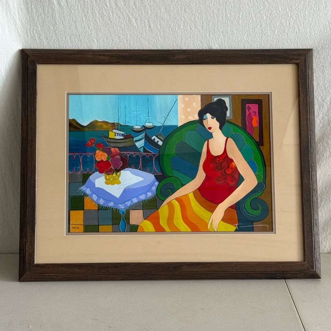 Itzchak Tarkay (Israeli 1935–2012), Cozy Cove, Seriolithograph