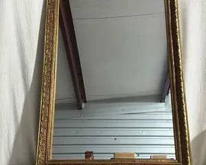 Mid Century Golden Finish Framed Mirror