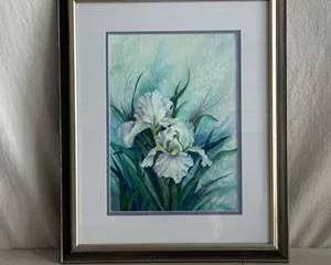 White Iris Watercolor by Pat Yorke