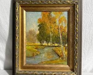 Framed Landscape Oil Painting