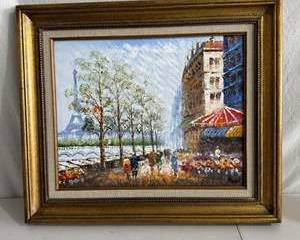 Original Oil Painting of Paris Scene Signed by Artist