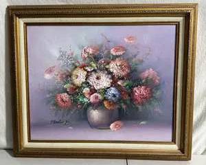 Floral Still Life Painting by P. Keeling