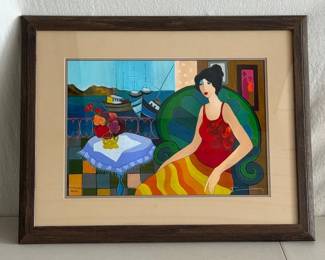 Itzchak Tarkay (Israeli 1935–2012), Cozy Cove, Seriolithograph
