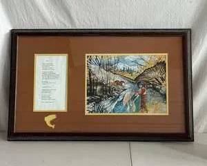 Signed Limited Edition Collaboration of Two Female Colorado Artists Art and Poetry 1/500 Framed "Diana"