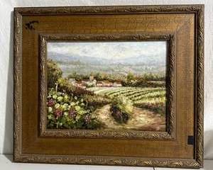 Framed Classic Landscape Oil Painting Signed by Artist 'Monna'