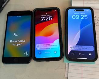 I phone 8, 11 64 gb and 15 128 gb eSIM