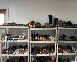 6 racks of shoes