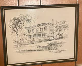 Ink art framed vintage
