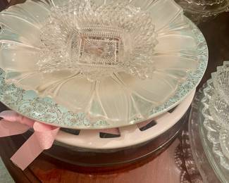 Glass plates, trays and vintage glass