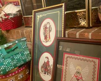 Baskets, framed art