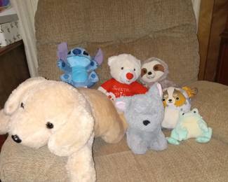 Freshly washed stuffed animals for children