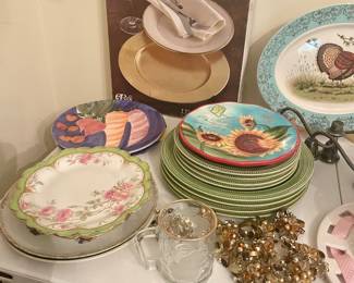Array of plates, serving trays