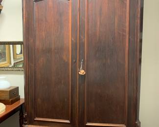 9 FOOT 11" MAHOGANY ARMOIRE