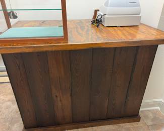 A Custom made Cypress Check Out Stand with Storage behind it GREAT PRICE !