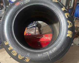 Vintage, genuine Indycar tire run by Howdy Holmes at Milwakee Mile, 1984