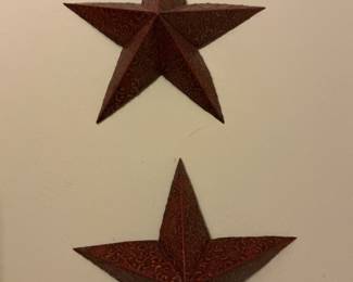 3 red metal stars -$15