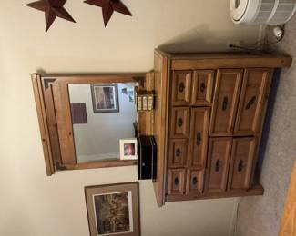 Queen bedroom set, night stand, frame and dresser $250
